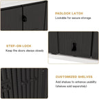 KINYING Outdoor Horizontal Storage Sheds,37 Cu.ft Outdoor Storage Cabinet Waterproof Resin Tool Storage Box for Lawn Mower,Garden Tools and Patio Furniture, Lockable (Black)