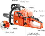 COOCHEER Gas Chainsaw 20 Inch 62CC Gasoline Powered Chain Saws 12000r/min 3.5HP 2 Stroke Cordless Gas Power Chain Saw for Tree Cutting Wood, Home Farm Garden Tools