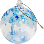 Dale Tiffany Hand Blown Glass, 4" Diameter Aqua, Tree of Life Collection, Witch Globe Hanging Garden Indoor/Outdoor Decorative Ornament Gazing Ball