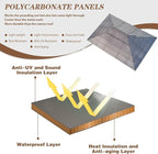 EROMMY 10' x 13' Gazebo Polycarbonate Double Roof Canopy Outdoor Aluminum Frame Pergola, Permanent Pavilion with Netting and Curtains for Garden Patio Lawns Parties