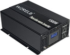 WZRELB 1500W Pure Sine Wave Inverter 36VDC to 120VAC Solar Power Converter Truck RV Home LCD Display