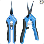 Fondwell 6.5" Pruning Shears Garden Scissors: 2 Pack of Ultra Sharp Trimming Scissors with Non-Stick Teflon Coating - Reliable Flower Snips for Managing Small Plants