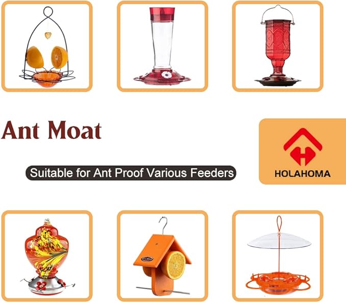 Ant Moat for Hummingbird Feeder - 3 OZ x 4 Pack Clear Insect Guard with Large Capacity