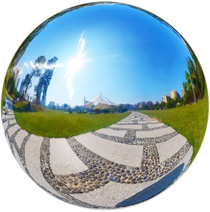 6pcs Gazing Ball 2.36/3.15/3.93 in,Seamless Silver Stainless Steel Polished Reflective Smooth Mirror Garden Sphere Globe,Props of Photography,Colorful Addition to Any Garden Home