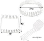 Prsildan Miniature Fairy Garden Fence, 40"(L) x 2"(H) DIY Wood Picket Fence Mini Ornament for Dollhouse (White, 2 Pack)