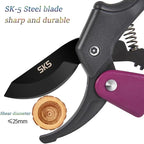 Premium 8 inch garden clippers, 3 Times Easy to Work, Arthritis Weak Hand Snips (Pulley lever -pruners- Purple)