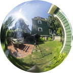 8 inch Diameter Gazing Ball,Silver Stainless Steel Polished Reflective Smooth Garden Sphere Globe Mirror,Colorful and Shiny Addition to Any Garden or Home