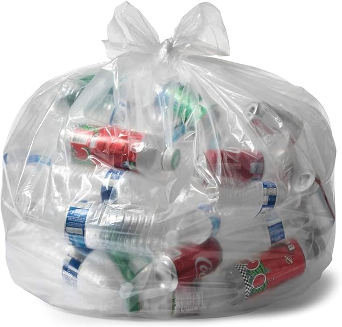 Aluf Plastics 45 Gallon 1.5 MIL Clear Garbage Bags - 40" x 46" - Pack of 200 - For Contractor, Industrial, Healthcare, & Municipal