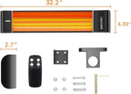 ROVSUN 1500W Outdoor Electric Heater, Patio Wall Mounted Heater with 12H Timer, 3 Adjustable Modes, 3s Instant Heating for Indoor Outdoor Backyard Garage (2 Set)