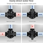 FibroPool Swimming Pool Diverter Valve - 1 1/2 Inch - 3 Way - Positive Seal & Non Lube Replacement Valve for Pools and Spas Black