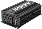 500W Modified Sine Wave Power Inverter DC 12V to AC 110V, Peak 1000Watt, Car Plug Inverter Adapter Power Converter with 4.2A Dual USB Charging Ports Black