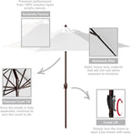 California Umbrella 9' Rd Sunbrella Aluminum Patio Umbrella, Crank Lift, Auto Tilt, Bronze Pole, Natural
