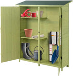 Outdoor Storage Shed, Wooden Garden Shed Lockable Tool Cabinet with Waterproof Roof Large Garden Shed with Adjustable Shelves, Outside Vertical Tall Tool Shed for Yard Patio Lawn Deck