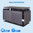 100 Gallon Outdoor Storage Box Waterproof, Resin Deck Box with Dual-Wall, Patio Cushion Storage Box for Garden Tools, Pool Supplies, Toy