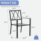 Outdoor Dining Chairs Set of 8, Aluminum Frame Stackable Patio Dining Chairs with Armrest, Wrought Iron Patio Bistro Chairs for Lawn, Backyard, Garden, Porch