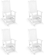 Outdoor Rocking Chairs Set of 4, Oversized All Weather High Back Porch Rocker, Patio Rockers for Outside