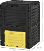 Planters,Garden Compost Bin 80 Gallon Outdoor Large Capacity Composter Fast Create Fertile Soil Aerating Box, Easy Assembly, Yellow