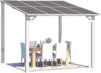 AECOJOY 8' x 8' Pergola Gazebo in White, Small Wall Mounted Pergolas and Gazebos on Clearance, Outdoor Patio Lean to Gazebo Metal Awnings for Deck, Porch, Backyard and More