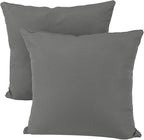 idee-home Outdoor Pillows with Inserts Included, Patio Outside Square Pillows Waterproof Set of 2, 18 x 18 inch Dark Grey