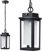 JYZ Dusk to Dawn Outdoor Hanging Light, Exterior Pendant Lantern Dusk Till Dawn, Modern Contemporary Indoor Outdoor Chandelier Lamp Ceiling Mount for Front Porch Entry Gazebo Patio Garden Pergola