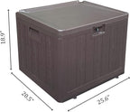 33GAL Brown Blow - Molded Outdoor Deck Box with Lockable Lid - Waterproof, SGS - Certified UV Resistance, Durable Construction for Garden Tool and Pool Accessory Storage, Simple Assembly