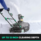 Litheli 40V Battery Powered Cordless Snow Blower, 20'' Electric Snow Thrower with Wheels, LED Lights, 180° Chute, Powerful Snow Removal Kit with 4.0Ah Battery and Fast Charger