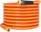 Hybrid Hose 100ft x 5/8", Short Garden Water Hose Heavy Duty, Flexible, Lightweight Hybrid Water Hose with Swivel Handle,3/4'' Brass Fittings, Available For Reel Cart Backyard Burst 500 PSI