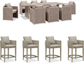 PURPLE LEAF 9-Piece Outdoor Patio Dining Set Modern Large Weather-Resistant Table and Aluminum Chairs Olefin Fabric Cushions for Family Dinners and Indoor Kitchen Decor Beige