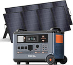 OSCAL Promax6000 Solar Generator with 2x400W Solar Panel,6000W(Peak 7200w),120V/240V Dual Voltage Portable Power Station,3600WH Lifepo4 Battery 14 Outlets,2200W 1.96H Fast Charge,for Home Backup,RV.
