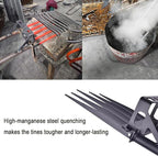 Heavy Duty Garden Broadfork - 46" Steel Long Dual Handle Pitch Fork (Ergonomic Grip for Labor-Saving), 5 Tempered Diamond Tines for Soil Loosening, Weeding, Composting, Aeration & Transplanting
