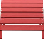 SERWALL Folding Adirondack Footrest, All Weather Adirondack Ottoman Without Assembly, Red