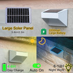 Outdoor Solar Lights, Warm White Decorative Solar Fence Lights, for Gardens, Swimming Pools, Decks, Fences, Patios, Front Doors, Stairs, Landscapes, Courtyards, and Driveway Paths, Pack of 8