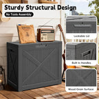 Outdoor Storage Box, Deck Box Waterproof 35 Gallon, Resin Outside Storage, Storage Bin for Package Delivery, Patio Furniture Cushion, Pool Accessories, Weatherproof and UV Resistant, Black
