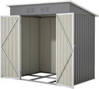 6X4 FT Outdoor Storage Shed, Waterproof Metal Garden Sheds with Lockable Door, Steel Tool Storage Buildings Shed & Outdoor Storage House for Garden, Backyard, Patio, Lawn, Trash Cans(Grey)