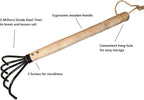 Garden Guru Hand Rake Cultivator Claw Soil Tiller - Military Grade Steel - Rust Resistant - 5 Tine Japanese Ninja Claw - Comfortable Wood Handle - Perfect Pulverized and Aerated Soil - 1 Case (60 Pcs)