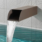 4x3 Inch Stainless Steel 316 Waterfall Spout for Pools Ponds Water Walls - Outdoor Fountain Spillway with Straight Flow Design & Built-in Lip (Brown)
