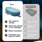 2.1m Oval Non-Inflatable Garden PVC Swimming Pool in Blue-Gray