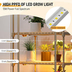 SPECILITE Indoor Greenhouse with Grow Lights - 4 Tiers 27.6"L×19.3"W×61.4"H Outdoor Mini Green House with Zip PVC Cover and Dimmable 45W Full Spectrum Plant Light with Timer for Seed Starting Trays