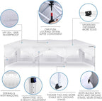 OASISHOME 10'x30' One Push Setup Pop-Up Canopy Tent with 8 Removable Sidewalls,Carry Bag,Waterproof Commercial Gazebo for Weddings/Outdoor Events, Heavy-Duty Frame(White, 10x30(One Push Setup))