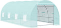 Outsunny 20' x 10' x 7' Walk-in Tunnel Greenhouse, Garden Warm House, Large Hot House Kit with 8 Roll-up Windows & Roll Up Door, Steel Frame, Green