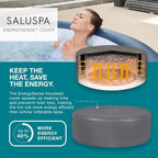 Bestway SaluSpa Milan AirJet 4 to 6 Person Inflatable Hot Tub Round Portable Outdoor Spa with 140 AirJets and EnergySense Energy Saving Cover, Blue