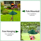 24-inch Large Outdoor Squirrel Baffles for Bird Feeders Pole, Squirrel Baffle with Metal Frame, Squirrel Guard for Bird Houses, Two Way Use, Green Color