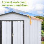 12x10FT Heavy-Duty Metal Storage Shed, Extra-Large Outdoor Shed with Apex Roof, Steel Vents & Hinged Door, Includes Free Padlock for Secure Tool & Equipment Storage (Easy Assembly)