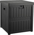 51 Gallon Resin Delivery Box for Outside, Lockable Secure Package Bin for Front Porch, Large Deck Boxes Outdoor Waterproof, Delivery Driver Snack Box for Porch, Black