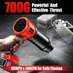2025 Upgraded Cordless Leaf Blower with Extended Nozzle,600000RPM Turbo Jet Blower, Electric Small Blower with 2x4.0Ah Batteries,Lightweight Handheld Leaf Blower for Patio,Leaves,Snow,Car Cleaning