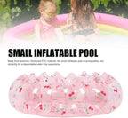 Inflatable Swimming Pool, Portable Play Pit Pool for Kids, 29 Inch PVC Material, Indoor Outdoor Use, Transparent Cherry