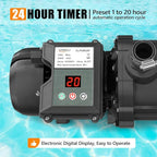 VINGLI Sand Pool Filter 10in Tank with A 1/3HP Pool Pump 115V, 24H Timer Above Ground Inground Swimming Pool Pump with Filter Basket,Max Flow Rate 2087 GPH