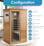 Saunas 909Mini Far Infrared Sauna, Indoor Dry Sauna (Red Cedar, 1 Person Mini Size Left Door)