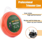 WOTIAN Weed Eater String 0.095 Inches Square Twisted Trimmer Line .095" 328ft Square Twist Weed Wacker String of Premium Nylon Compatible with Stihl Echo Grass Cordless Electric Trimmer,Orange