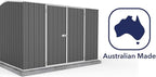 Absco Premier Storage Sheds, 10'x7' Metal Garage, DIY Backyard Shed, Utility Tool Storage, Weather & Wind Resistant Aluminum Panels & Steel Frame, Maintenance-Free, 12 Year Warranty, Woodland Gray
